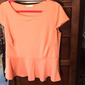 Doublju cap sleeve peplum style shirt.